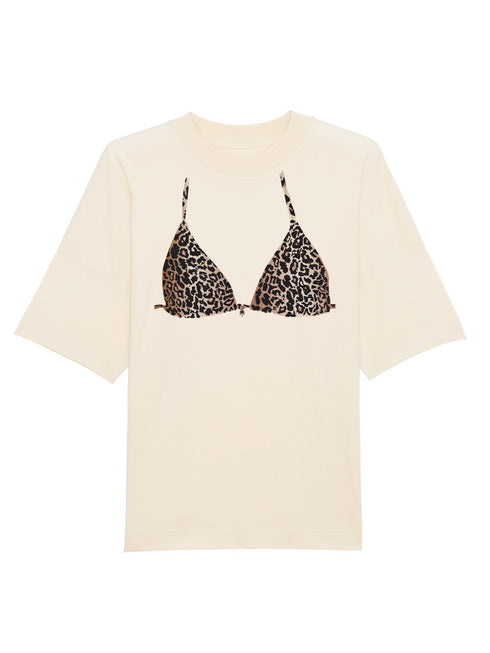 Crewneck Limited T-shirt Leopard Bikini Brown